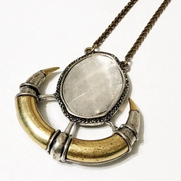 Lucky Brand Organic Stone Horn Pendant Necklace